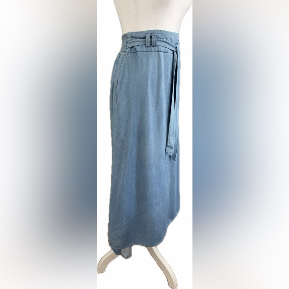 Westport 1962 Brand Chambray Belted Asymmetrical Skirt - Picture 4 of 9